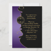 Elegant Paars Gold Swirls Black Kerstparty Kaart (Voorkant)