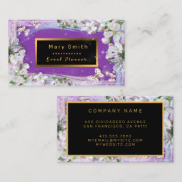 Elegant Paars Gold Voeg Jouw tekst Visitekaartje t