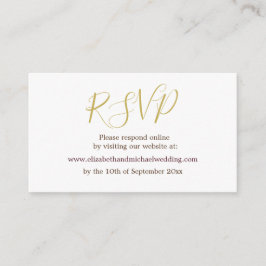 Elegant Paars Gold Wedding RSVP Enclosure Kaart