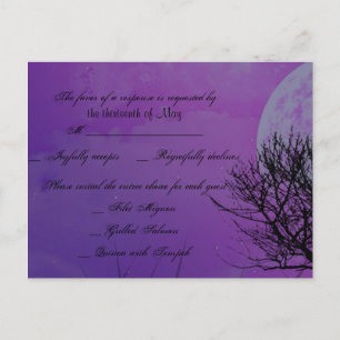 Elegant Paars Gothic Night Posh RSVP Briefkaart