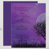 Elegant Paars Gothic Night Posh Wedding Menu (Voorkant / Achterkant)