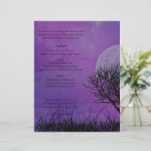 Elegant Paars Gothic Night Posh Wedding Menu (Staand voorkant)