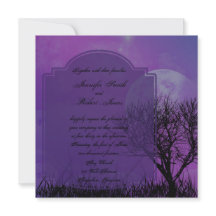 Elegant Paars Gothic Posh Wedding Invitation