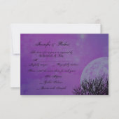 Elegant Paars Gothic Posh Wedding Response Card RSVP Kaartje (Voorkant)