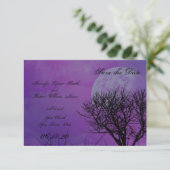 Elegant Paars Gothic Posh Wedding Save the Date (Staand voorkant)