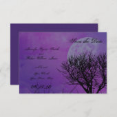 Elegant Paars Gothic Posh Wedding Save the Date (Voorkant / Achterkant)