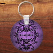 Elegant Paars gothisch design Sleutelhanger (Voorkant)