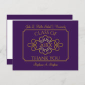 Elegant Paars | Goudcollege Hartelijk dank Briefkaart (Voorkant / Achterkant)