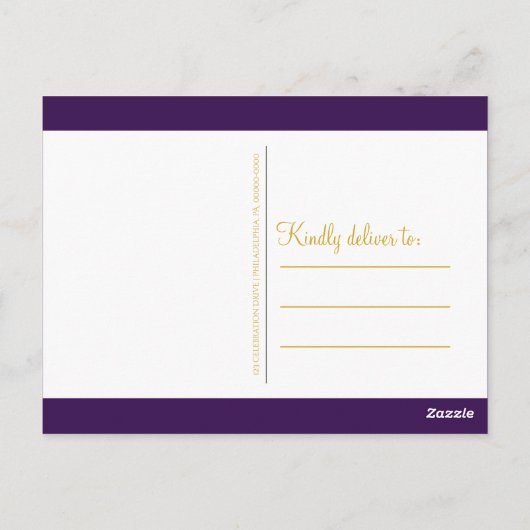 Elegant Paars | Goudcollege Hartelijk dank Briefkaart (Achterkant)