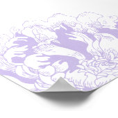 Elegant Paars gray Floral Peony Wedding Seating Se Poster (Hoek)