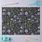 Elegant Paars Green Black Waterverf Flowers Tissuepapier (Craft)
