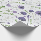 Elegant Paars Green Floral Pattern Cadeaupapier (Hoek)