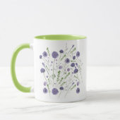 Elegant Paars Green Floral Pattern Mok (Links)
