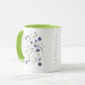 Elegant Paars Green Floral Pattern Mok (Voorkant links)