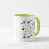 Elegant Paars Green Floral Pattern Mok (Voorkant rechts)