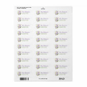 Elegant Paars Green Waterverf Floral Adres Etiket (Full Sheet)