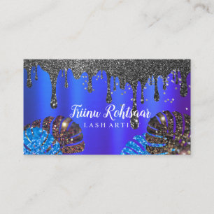 Elegant Paars Grey Abstract Bokeh Glitter Visitekaartje