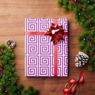 Elegant paars Grieks zeer belangrijk geometrisch Cadeaupapier