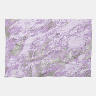 Elegant Paars Grijs Abstract Chic Patroon Theedoek