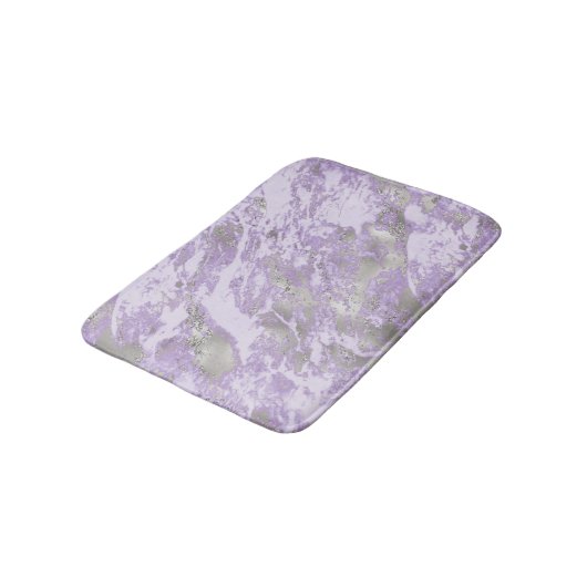 Elegant Paars grijs Abstract grafisch patroon Badmat (Gekanteld)