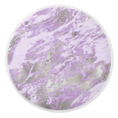 Elegant Paars grijs Abstract grafisch patroon Keramische Knop (Voorkant)