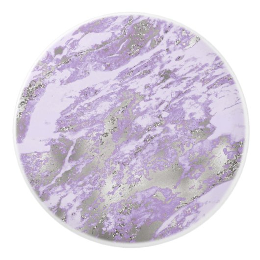 Elegant Paars grijs Abstract grafisch patroon Keramische Knop (Voorkant)