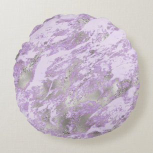 Elegant Paars grijs Abstract grafisch patroon Rond Kussen