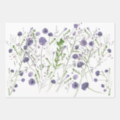 Elegant Paars Groen Zwart Bloemmotief Inpakpapier Vel (Voorkant)