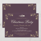 Elegant Paars Holly behaalt kerstfeestdag Kaart (Voorkant / Achterkant)