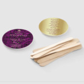 Elegant Paars Huwelijksprogramma Handwaaier (Niet-gemonteerd)