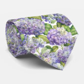 Elegant Paars Hydrangea Floral Pattern Wedding Stropdas (Opgerold)