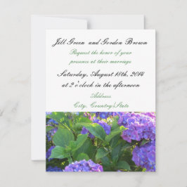 Elegant Paars Hydrangea Wedding Invitation Kaart
