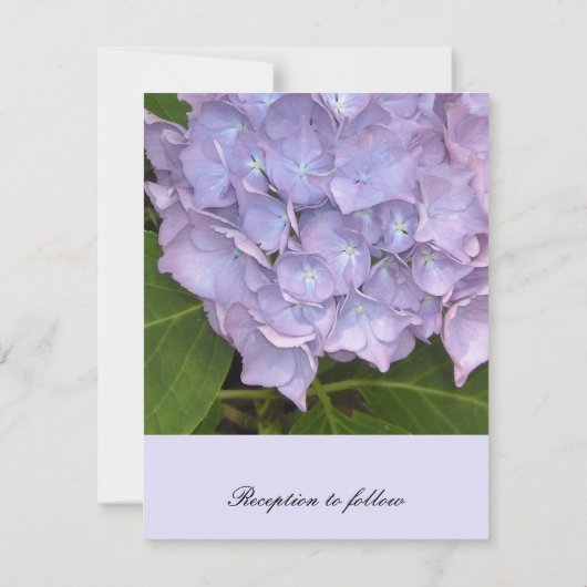 Elegant Paars Hydrangea Wedding Invitation Kaart (Achterkant)