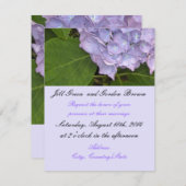 Elegant Paars Hydrangea Wedding Invitation Kaart (Voorkant / Achterkant)