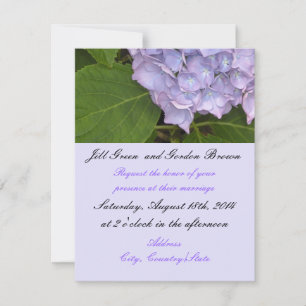 Elegant Paars Hydrangea Wedding Invitation Kaart