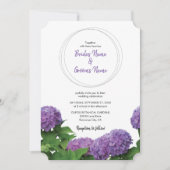 Elegant Paars Hydrangea Wedding Invitations Kaart (Voorkant)