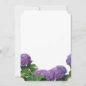 Elegant Paars Hydrangea Wedding Invitations Kaart (Achterkant)