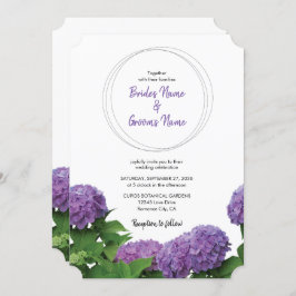 Elegant Paars Hydrangea Wedding Invitations Kaart