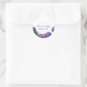 Elegant Paars Hydrangea Wedding Ronde Sticker (Tas)