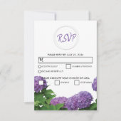 Elegant Paars Hydrangea Wedding RSVP Kaarten (Voorkant)