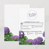 Elegant Paars Hydrangea Wedding RSVP Kaarten (Voorkant / Achterkant)