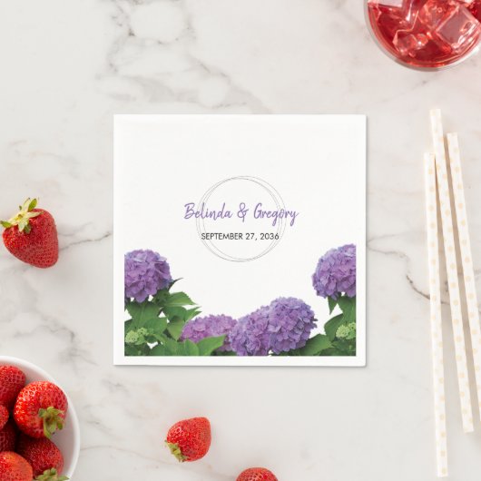 Elegant Paars Hydrangea Wedding Servet (Insitu)