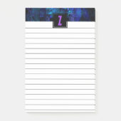 Elegant Paars Initiaal Monogram Lumineus Blauw Post-it® Notes (Voorkant)