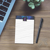 Elegant Paars Initiaal Monogram Lumineus Blauw Post-it® Notes