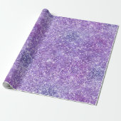Elegant Paars Iridescent Gradiënt Glitter Cadeaupapier (Uitgerold)