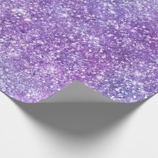 Elegant Paars Iridescent Gradiënt Glitter Cadeaupapier (Hoek)