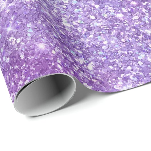 Elegant Paars Iridescent Gradiënt Glitter Cadeaupapier (Rol Hoek)