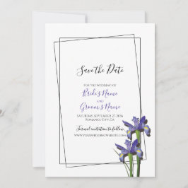 Elegant Paars Iris Wedding Save the Date
