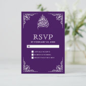 Elegant Paars islamitisch huwelijk RSVP (Staand voorkant)