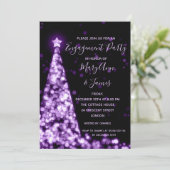 Elegant Paars kerstboomfeest Kaart (Staand voorkant)